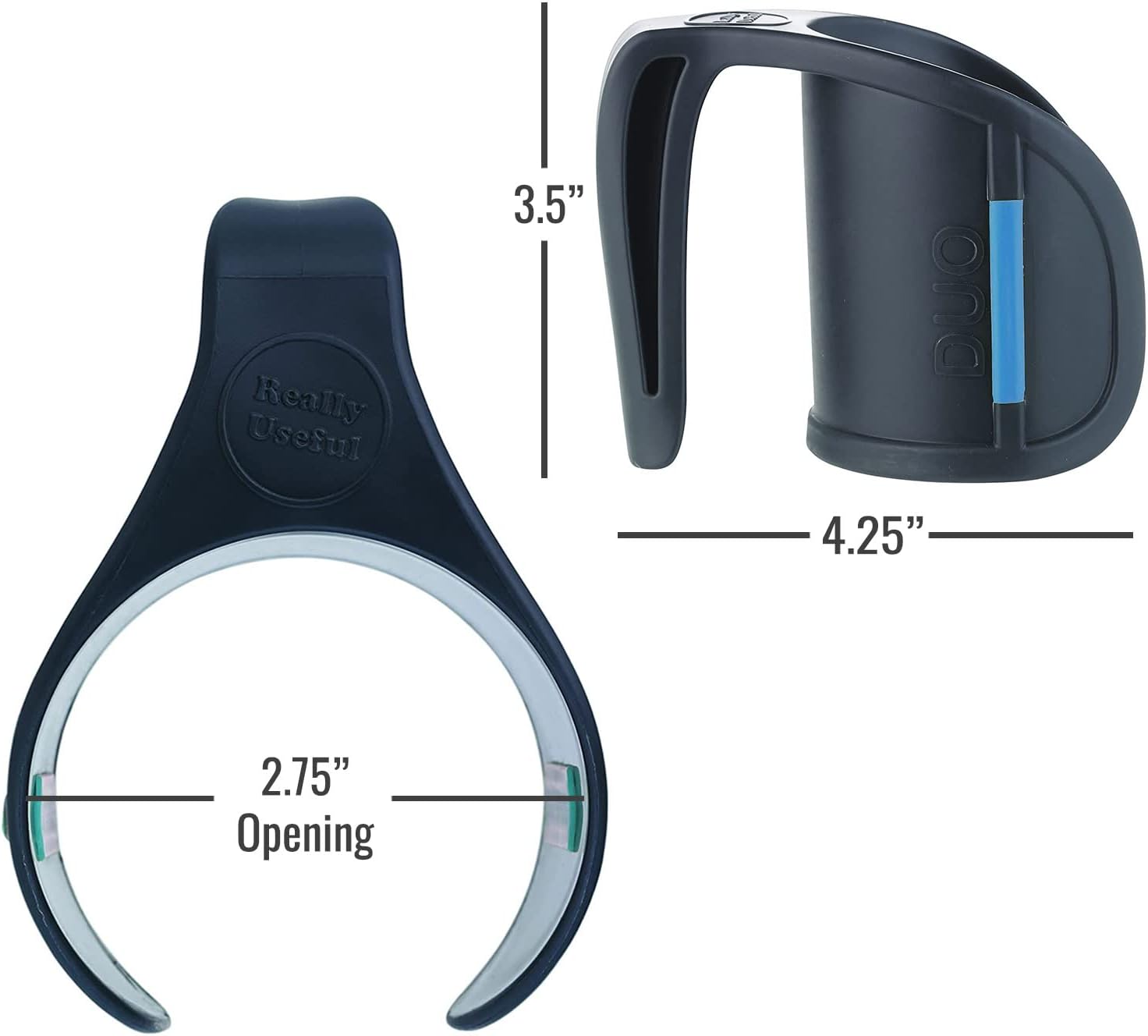 HealthSmart DUO Beverage Grip Handle for Mugs, Glasses and Bottles, Protects Hands from Hot Mug Surfaces, Blue, 0.5 Pound : Health & Household