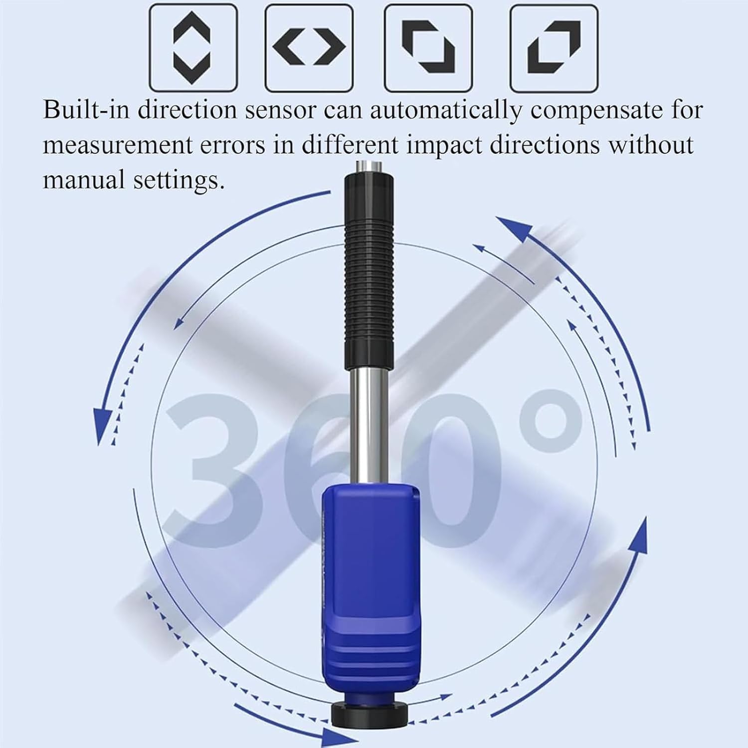 170-960HLD Portable Leeb Hardness Tester, 360 Metals Durometer Tester with Display, Measurement Accuracy: ±6HL,7 Hardness Units, for Detecting Metals