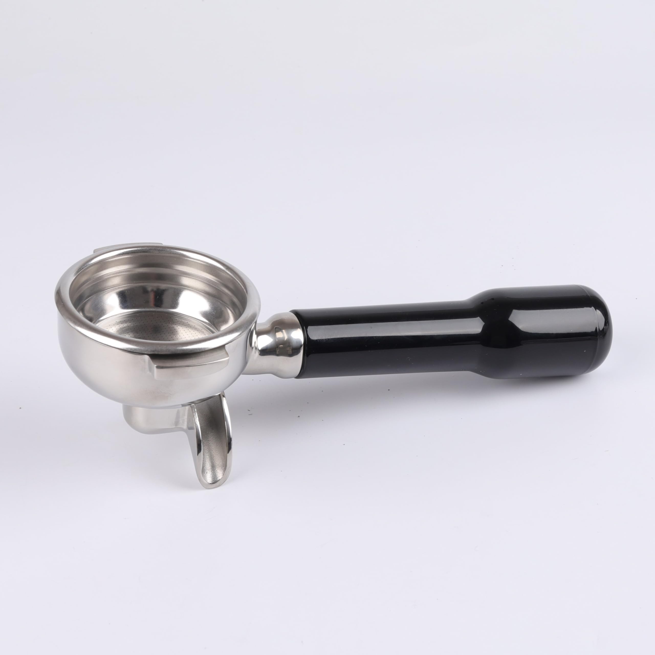 Portafilter 58 mm Double Spout for E61, Filter Basket with ABS Wood and Stainless Steel Filter Holder for Rocket / Lelit Espresso Machines