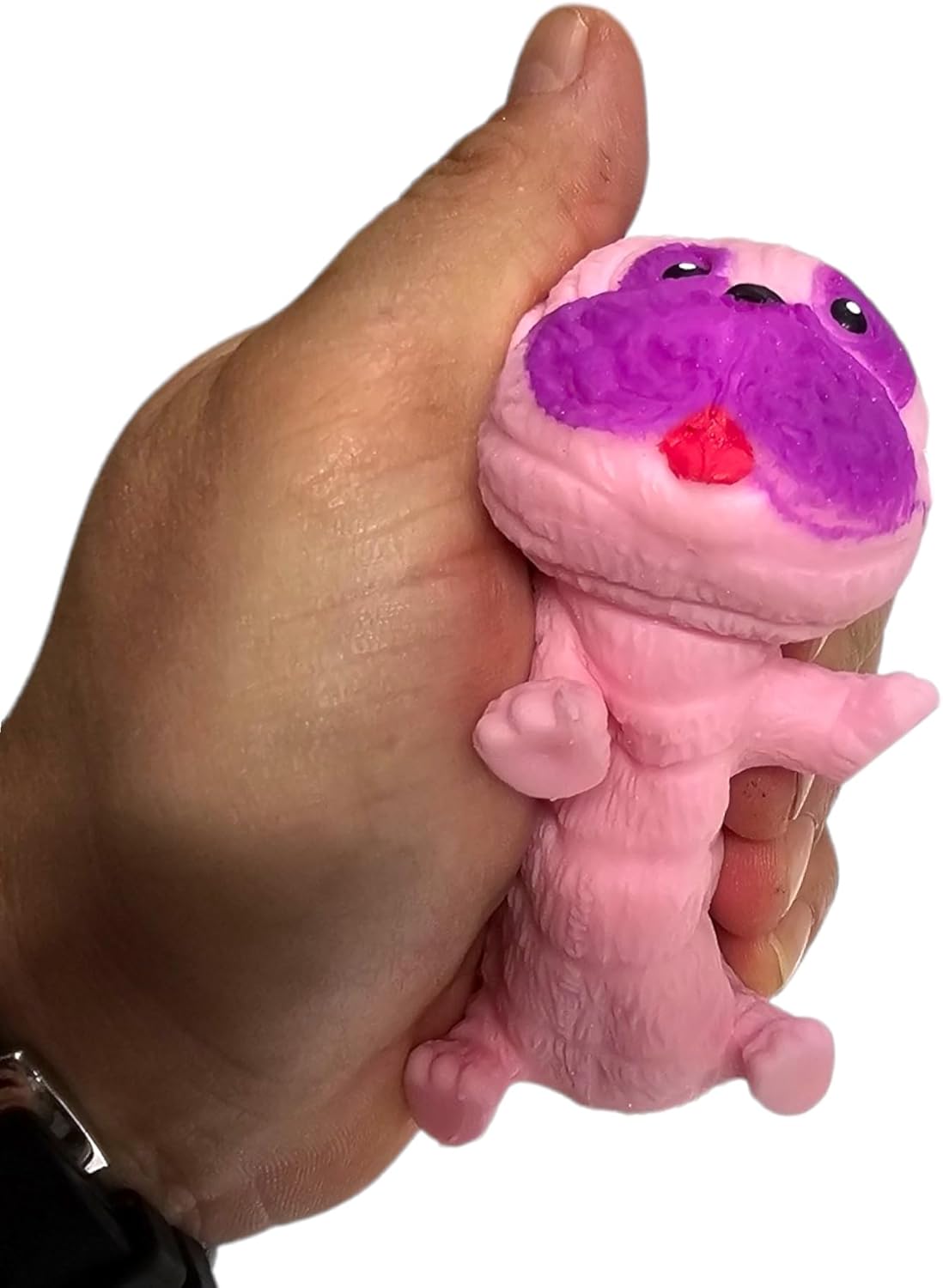 Squishy Stretchy Pug (2.5" to 6.5") Rubber Fidget Sensory Toy Filled with Sand. Great Stress Relief Dog Toy for Kids, Adults and Pets. (1 Pack - Light Pink)