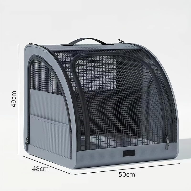 Auto Hundebox für MINI Coupe/Roadster/Paceman/Aceman, Faltbare Transportbox Rücksitz Kofferraum, Oxford Gewebe Hundebehausung 3 Reißverschlusstüren Belüftung,Grey