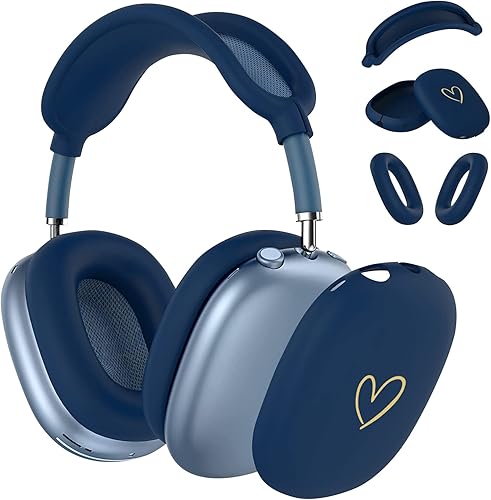 AIIEKZ Funda para auriculares Airpods Max, silicona suave antiarañazos con patrĂłn de corazĂłn dorado, funda para almohadilla para los oĂdos, funda AIIEKZ Funda para auriculares Airpods Max, silicona suave antiarañazos con patrĂłn de corazĂłn dorado, funda para almohadilla para los oĂdos, funda