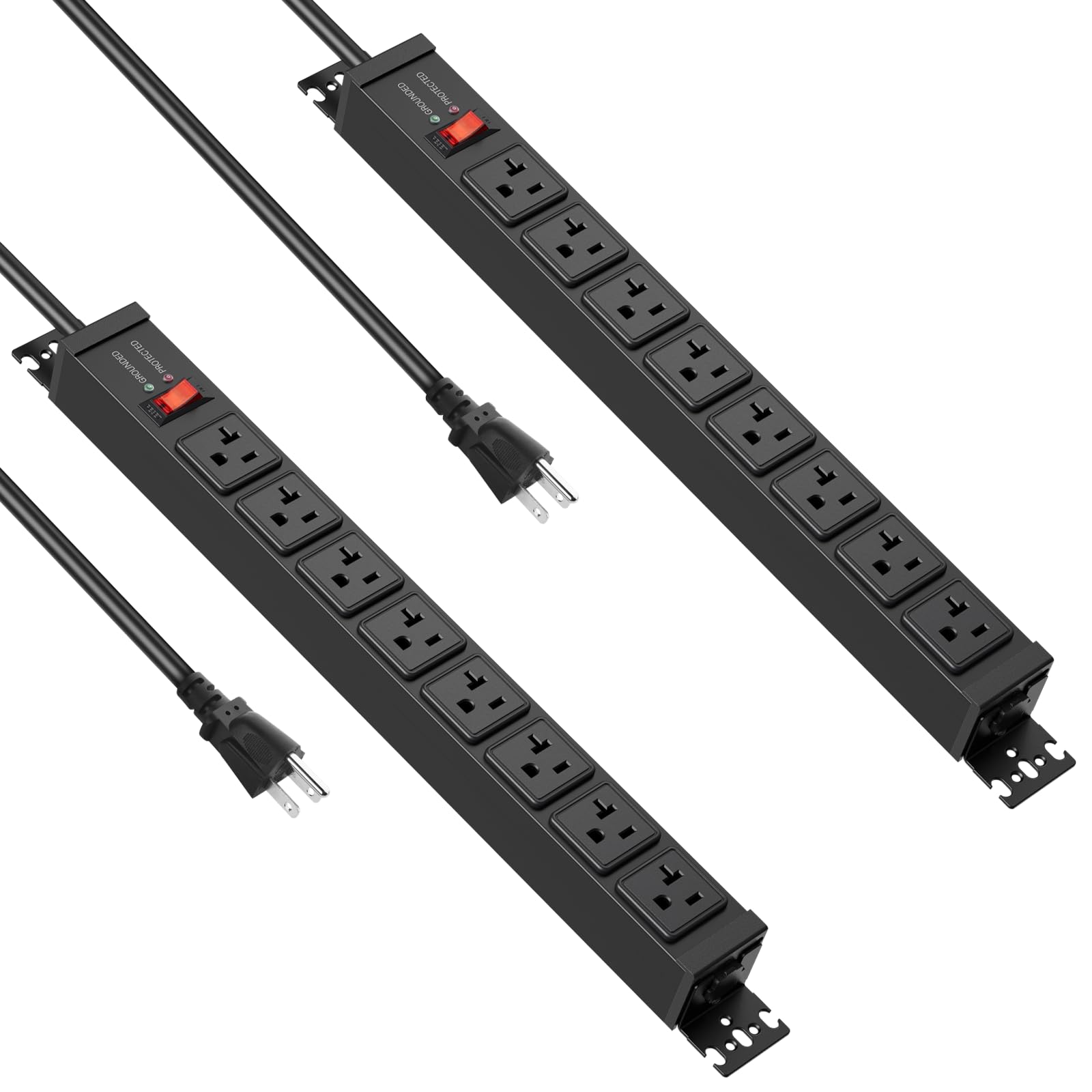 Amazon.com: JUNNUJ 20 Amp Power Strip Heavy Duty 2 Pack, 4800J