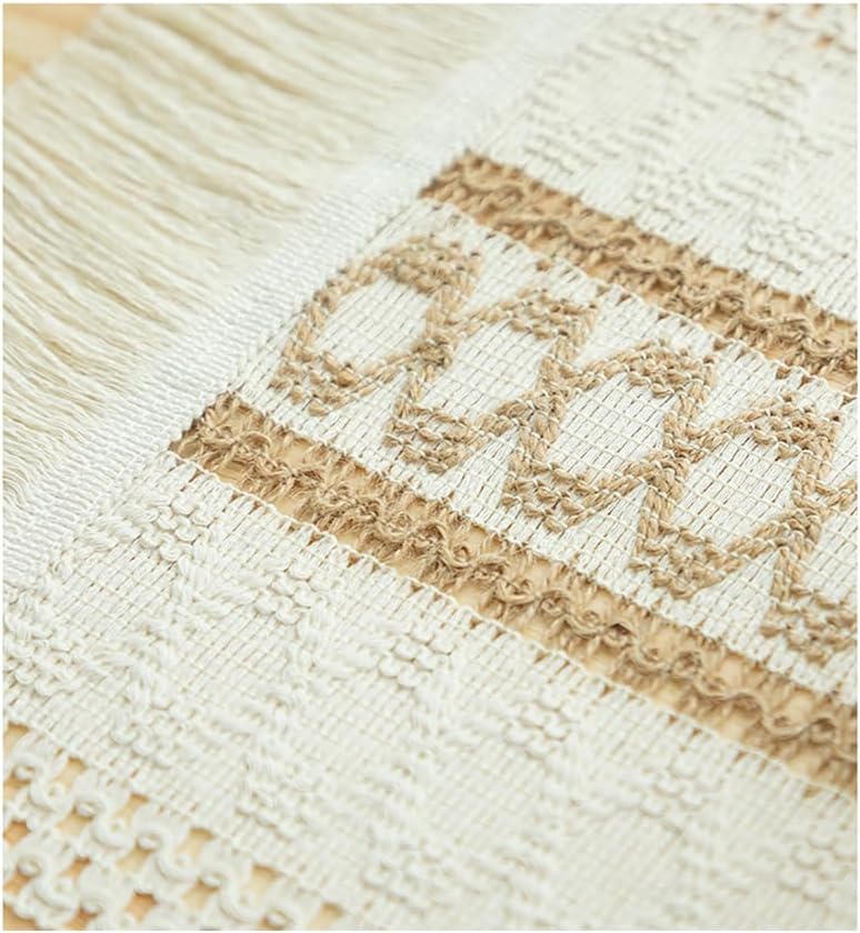 Boho Placemats Set of 8, Macrame Table Decor Farmhouse Rustic Placemats for Kitchen and Dining Table Centerpiece Home Decorations, White Red