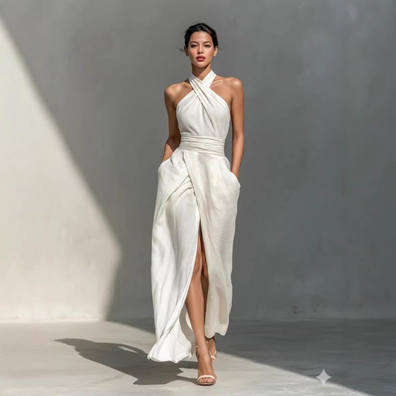 Aoleaky Women's Sleeveless Fitted Midi Dress, Summer Bodycon Tank Dress