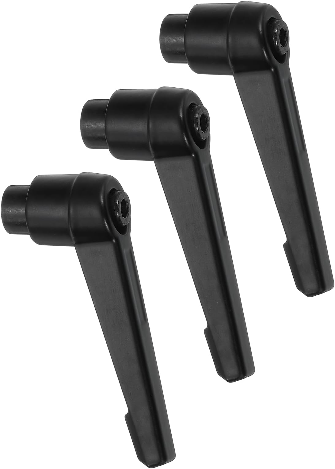 sourcing map 3Pcs M5 Adjustable Knobs Handle Female Thread Push Button Ratchet Quick Release Locking Rotating Bolt for Lathe Machinery, Black