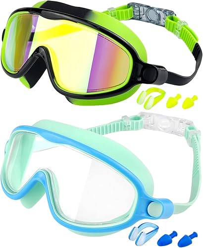 Miniatura 17 de Rantizon Swim Goggles 2 Pack, Wide View Anti Fog&UV Swimming Goggles for Audlt, No Leaking Swim Glasses for Men Women Kids