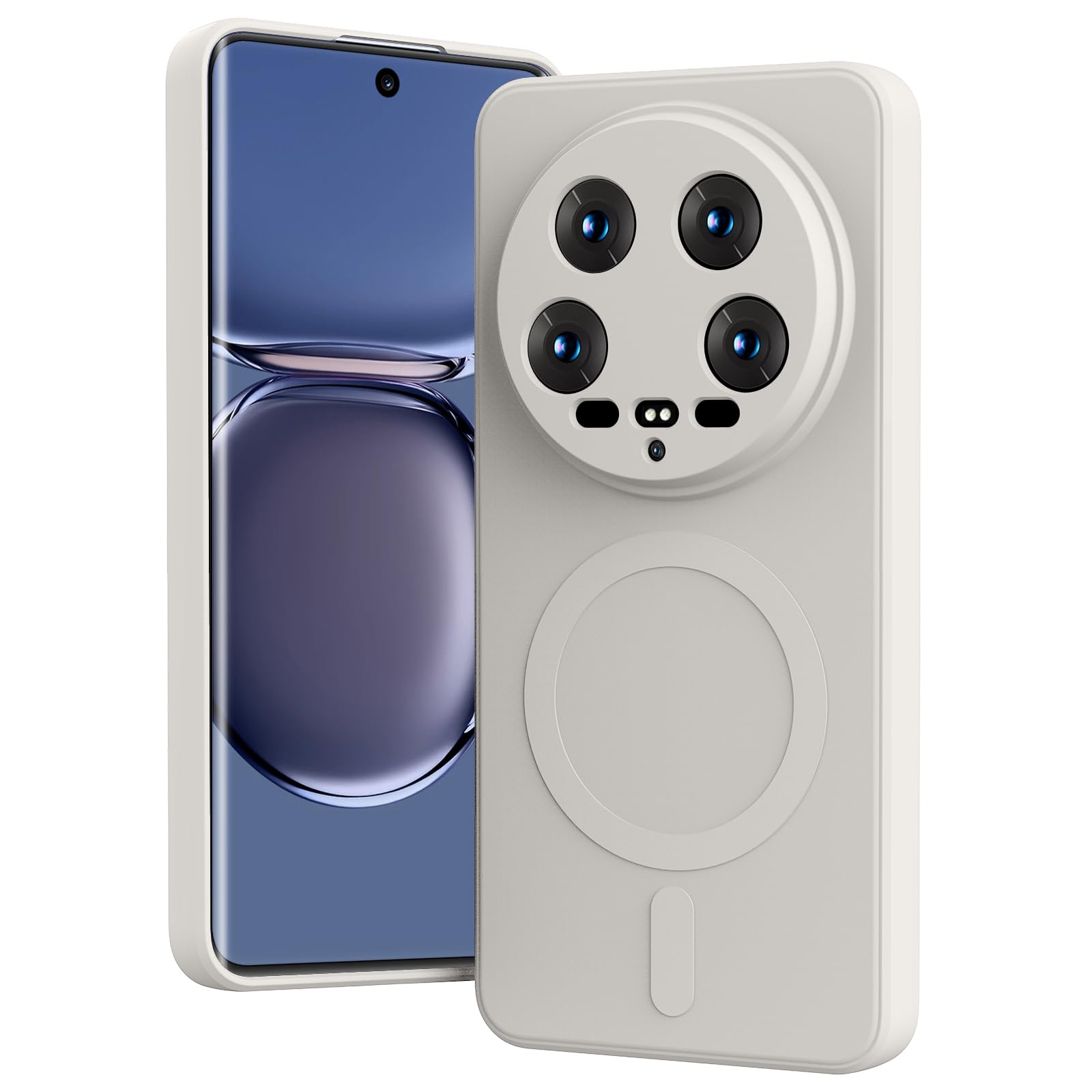 MIDIIUGCT for Xiaomi 14 Ultra Case Magnetic,Wireless Charging,Slim Soft TPU Silicone Cover Phone Case for Xiaomi 14 Ultra,White,MUS-MFCX-08-05-CP