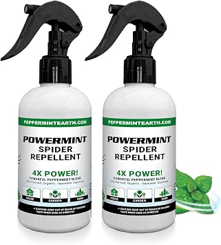 Powermint 8 Oz Peppermint Oil Spider Repellent Spray 2-Pack