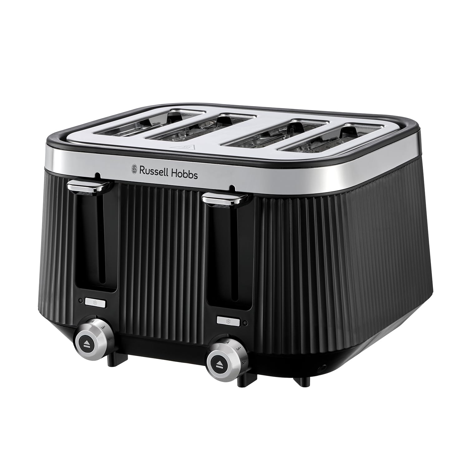 Russell Hobbs Tostadora de 4 rebanadas [1960 W, función de congelación/cancelación/recalentamiento con luz indicadora] Brontë (ranuras extra anchas, 6 niveles de marrón, función de elevación y aspecto