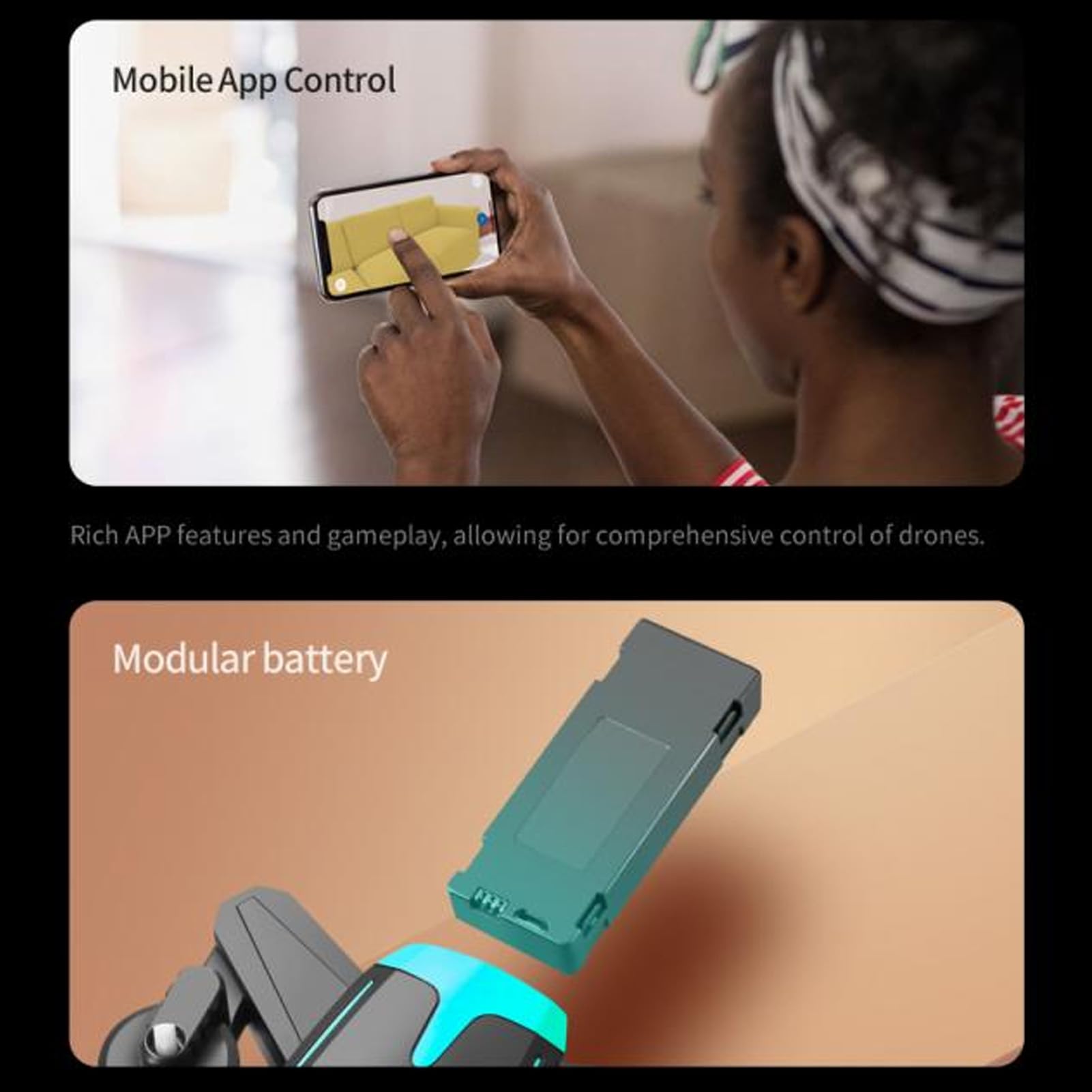Kit Drone RC, Drone Quadcopter RC di Volo Intelligente, Quadcopter RC con di Imaging a Tripla Fotocamera, APP per Telefono WiFi 4K HD Trasmissione in Tempo Reale, Scatto