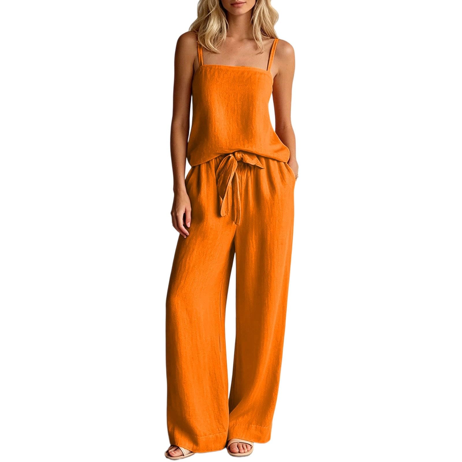 Lässige Hose mit weitem Bein für den Sommerurlaub – einfarbig und bequem.