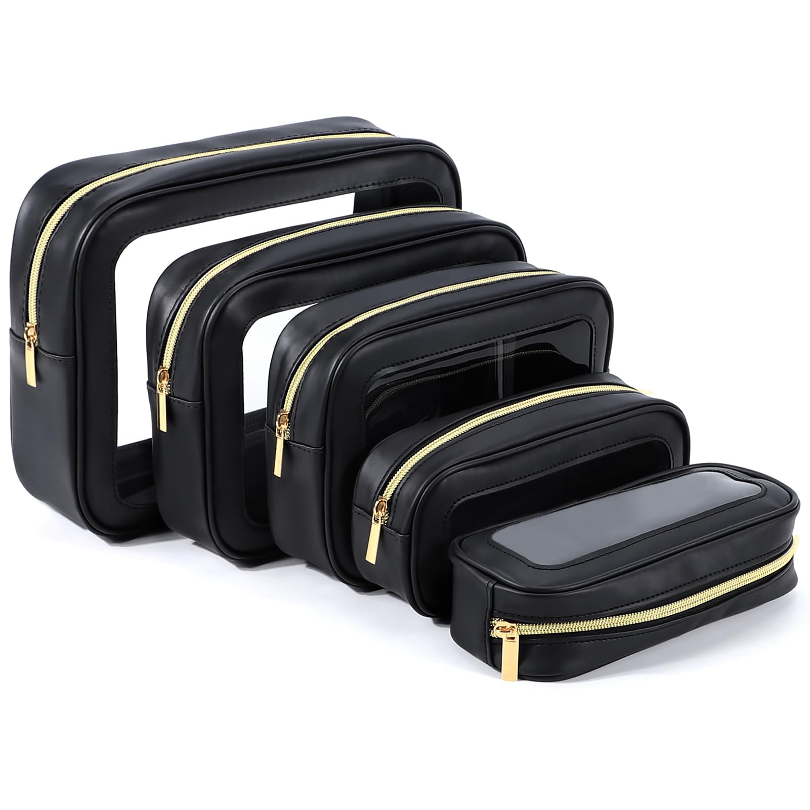 Wickeltaschen-Organizer-Set, TSA-geprüft, Kulturbeutel, transparent, wasserdicht, TPU-Make-up-Tasche, Reise-Organizer-Taschen für Damen und Kinder, 5-teilig