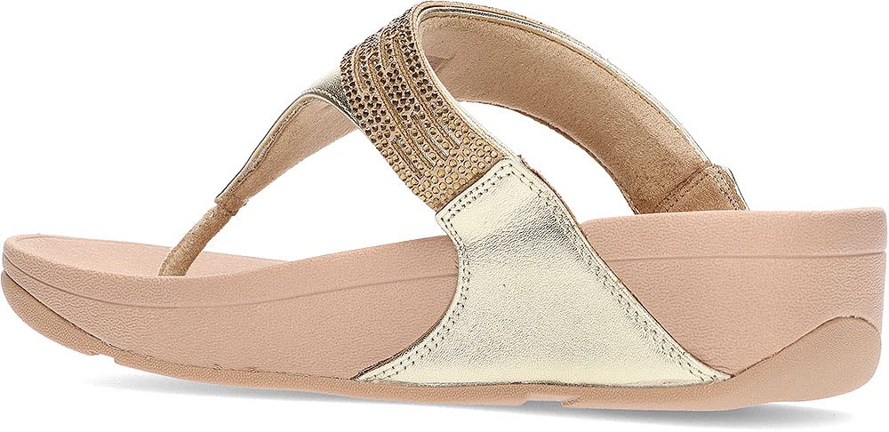 FitFlopLULU LASERCRYSTAL LEATHER TOE-POST SANDALS - ROSE GOLD 914, 37 EU