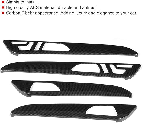 Miniatura 8 de Cubierta interior del panel de la puerta, 4 unids/set ABS carbono Fibebr interior panel de puerta Trim con agujeros de memoria se adapta a -Benz GLE