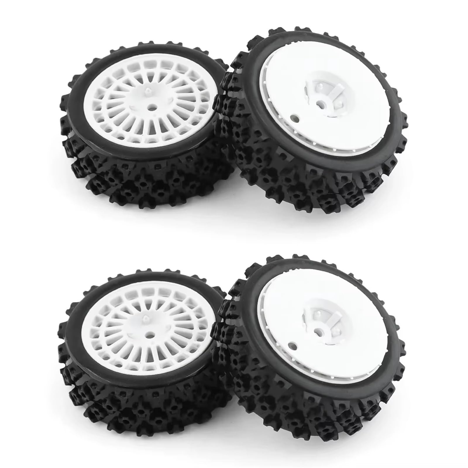 RC Car Pneumatico Ruota Compatibile con Tamiya XV01 TA06 per TT01 TT01E per TT02 per TT02B 1/10 RC per Ricambi per Auto da per Corsa Accessori 72mm Gomma per Pneumatici Ruota(White Disc)