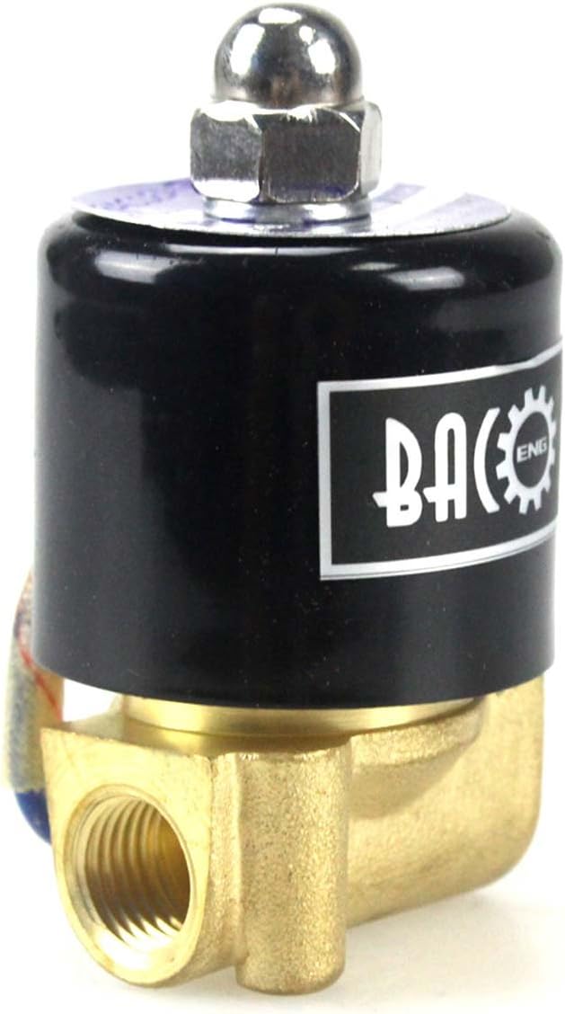 BACOENG Solenoid Valve 1/4", 3/8", 1/2", 3/4", 1" AC110V, 1/4" Brass P0311 1