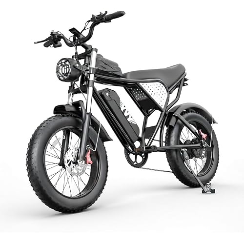 YVY Adult Electric Bike 1500W-3000W Peak Motor, 30-38MPH Speed, 48V 15.6-40AH Removable Battery, 30-180 Miles Range, UL 2849 Certified,Full Suspension, 20" Fat Tires E-Bike