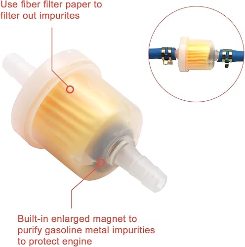 Miniatura 5 de Manguera de repuesto de tubo de carburador de doble capa de 1 metro39 pulgadas, válvula de interruptor de filtro de combustible reutilizable,