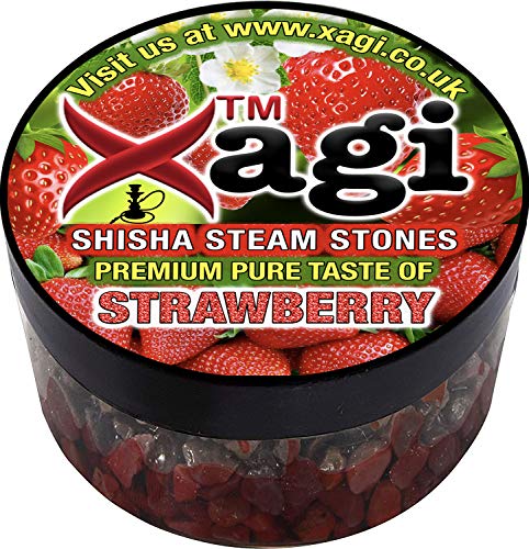 Xagi Strawberry Shisha Flavour Hookah Flavour Nicotine-Free No-Tobacco Shisha Steam Stones 100g