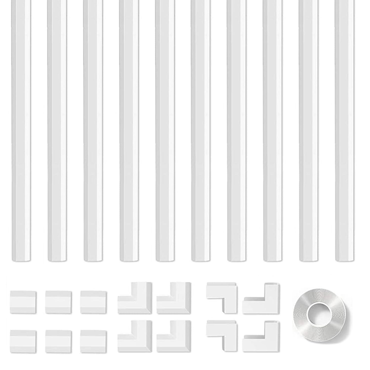 157in 10pcs Cord Hider wall,Cord Covers for Wires on Wall, Cable Hider Wire Covers for Cords, Wire Hiders for TV on Wall, Easy Set up Cable Cover Cable Management Kit, 10X W0.59 H0.35in, White