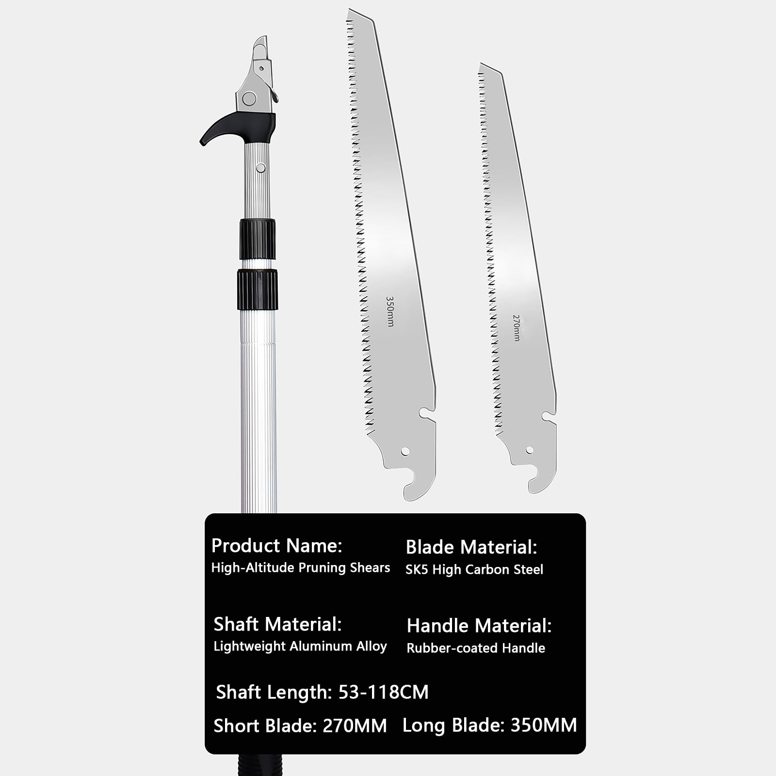 Podadora Telescópica De 1,2 M Para Árboles. Cortadora De Ramas Altas Con 2 Cuchillas. Herramienta Para Podar Árboles De Jardín, Para Recortar Patios Y Jardines,C