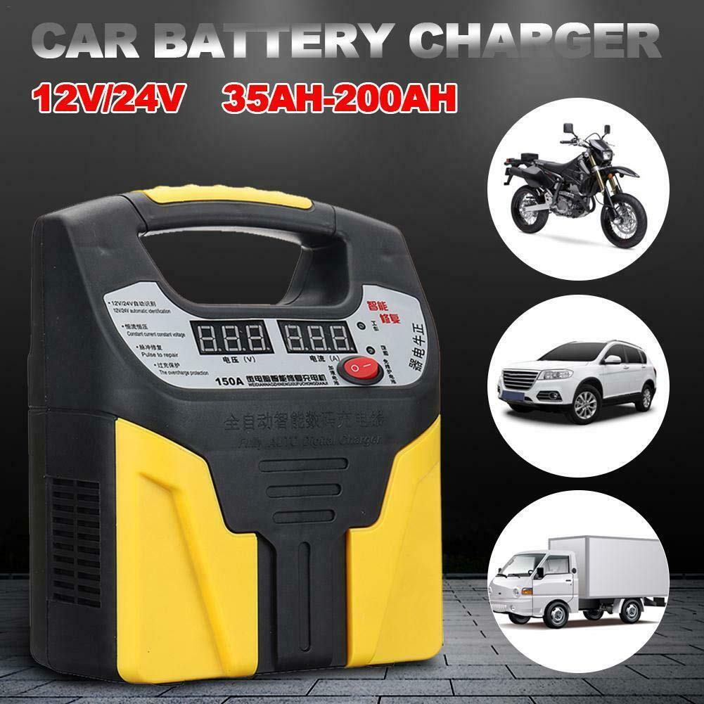 Caricabatterie per Auto Baceyong, Caricabatterie per Auto 360W 15A 12V-24V e Manutentore con Display LCD per la Ricarica, la Manutenzione e la Riparazione di Vari Veicoli