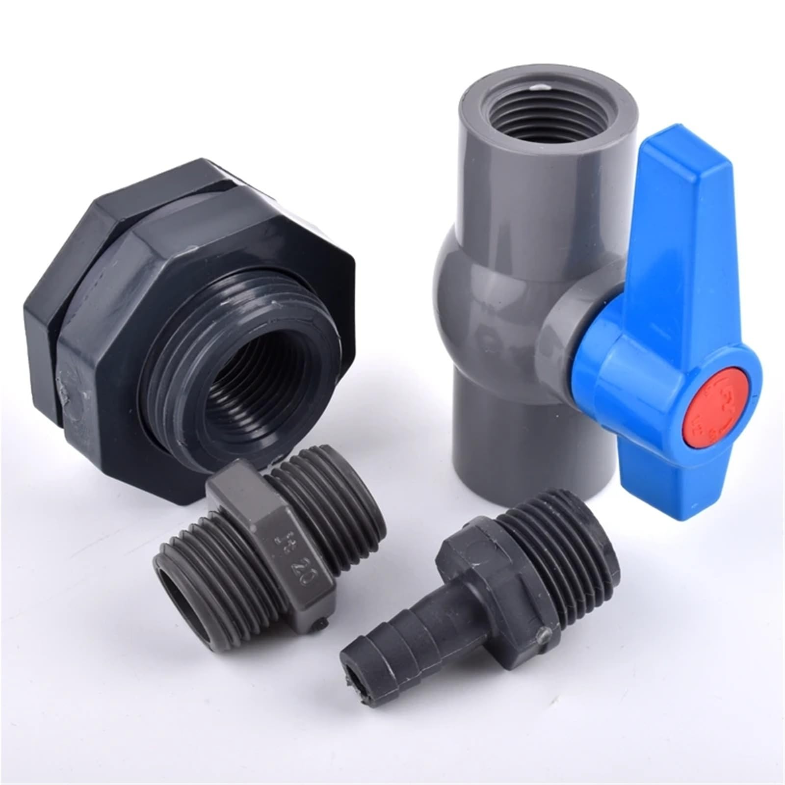 1 juego de conectores for tanque agua 1/2'' 3/4'' a 8~20 mm, adaptador drenaje for acuario, tubería riego for jardín, juntas válvula bola(G3I4-16mm)