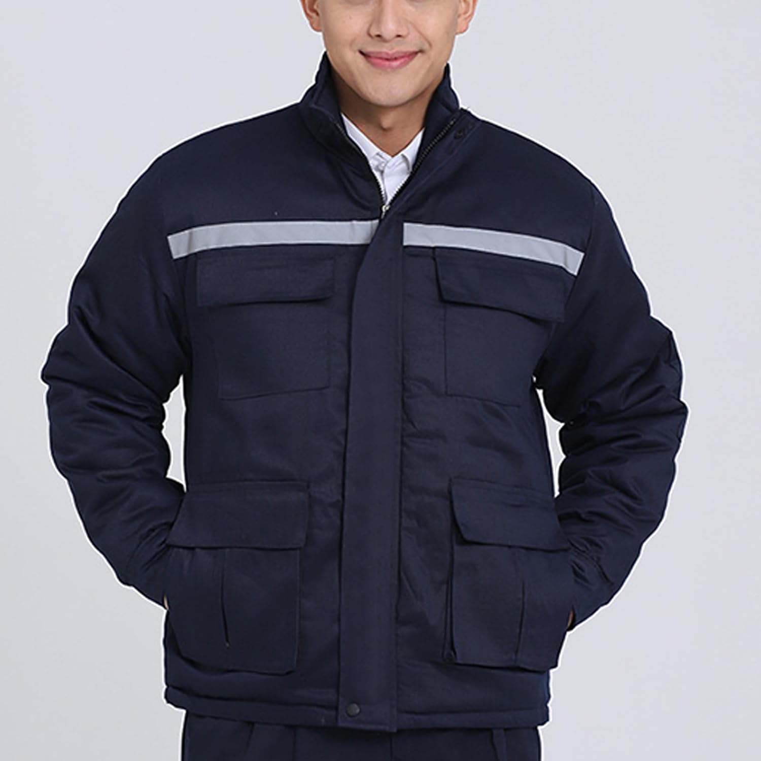 Insulated Work Coverall Work Clothing Men Jacket & Pants Suit Mechanic Porter Uniform Workwear with Multiple Pockets