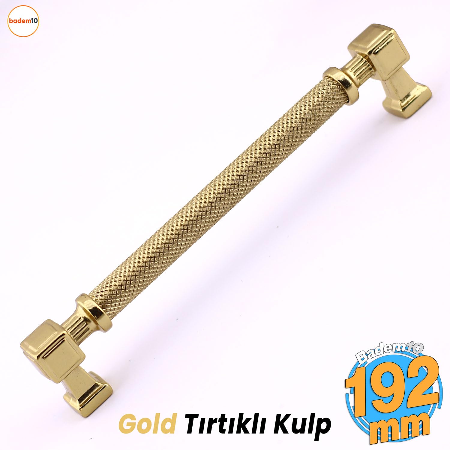 Grip Desenli Gold Altın Metal Kulp 192 mm Mobilya Çekmece Mutfak Dolabı Dolap Modern Kapak Kulpları