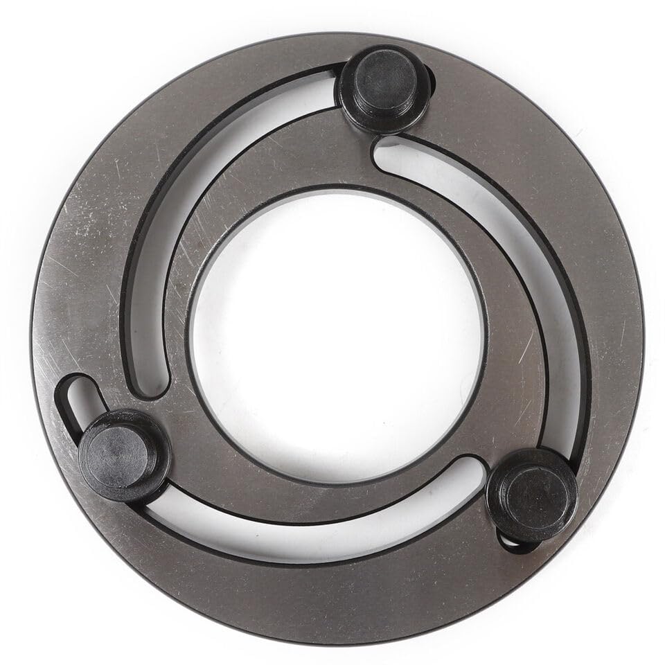 RustyVioum 6 in Hydraulic Chuck, Adjustable Jaw Boring Ring Heat Treatment Steel Soft Jaw Boring Ring CNC, Hydraulic Three-jaw Chuck for CNC Lathe