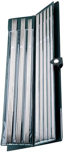 Miniatura 3 de Taidda Juego de agujas de tejer de doble punta, juego de 44 agujas de tejer rectas de 9.8 in14.2 in, multitamaño, agujas de tejer largas de acero