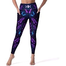 AMRANDOM High Waisted Running Leggings for Women, Workout Athletic Pants with Tummy Control