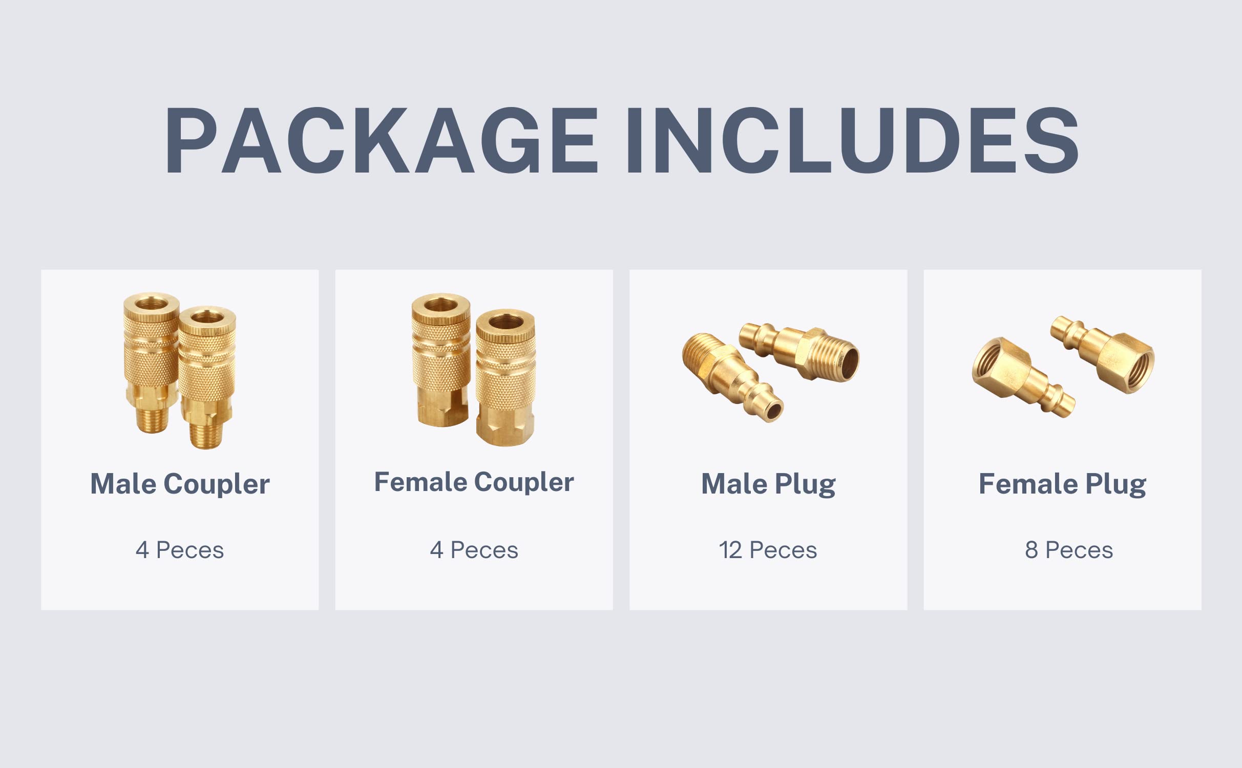 Brass Air Coupler & Plug Kit - 1/4 NPT Fittings -3