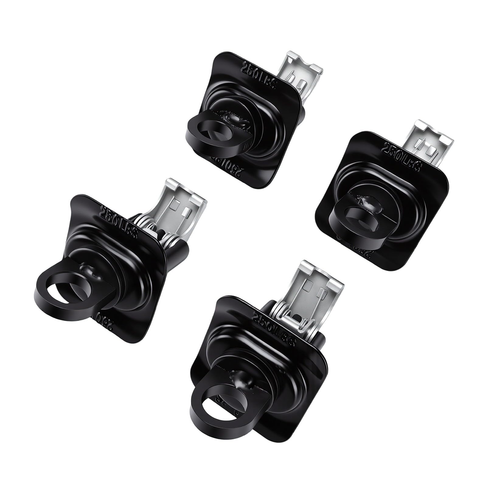 Anclajes de Amarre para Plataforma de Camión, 4 Piezas, Anclajes de Carga Duraderos, Seguridad de Carga Mejorada para Silverado 2014-2025 con Recubrimiento en Polvo Negro