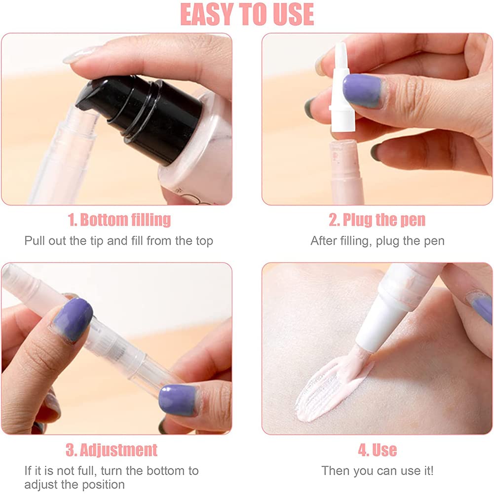 Penne Cosmetico Applicatori, Applicatore Fluido Ricaricabile,Unghie Olio Penna Pennello, 10PCS Penne Twist Cosmetico Penne Trasparenti Vuota Tubo Liquido Crescita Ciglia Contenitori Cosmetico 3ML