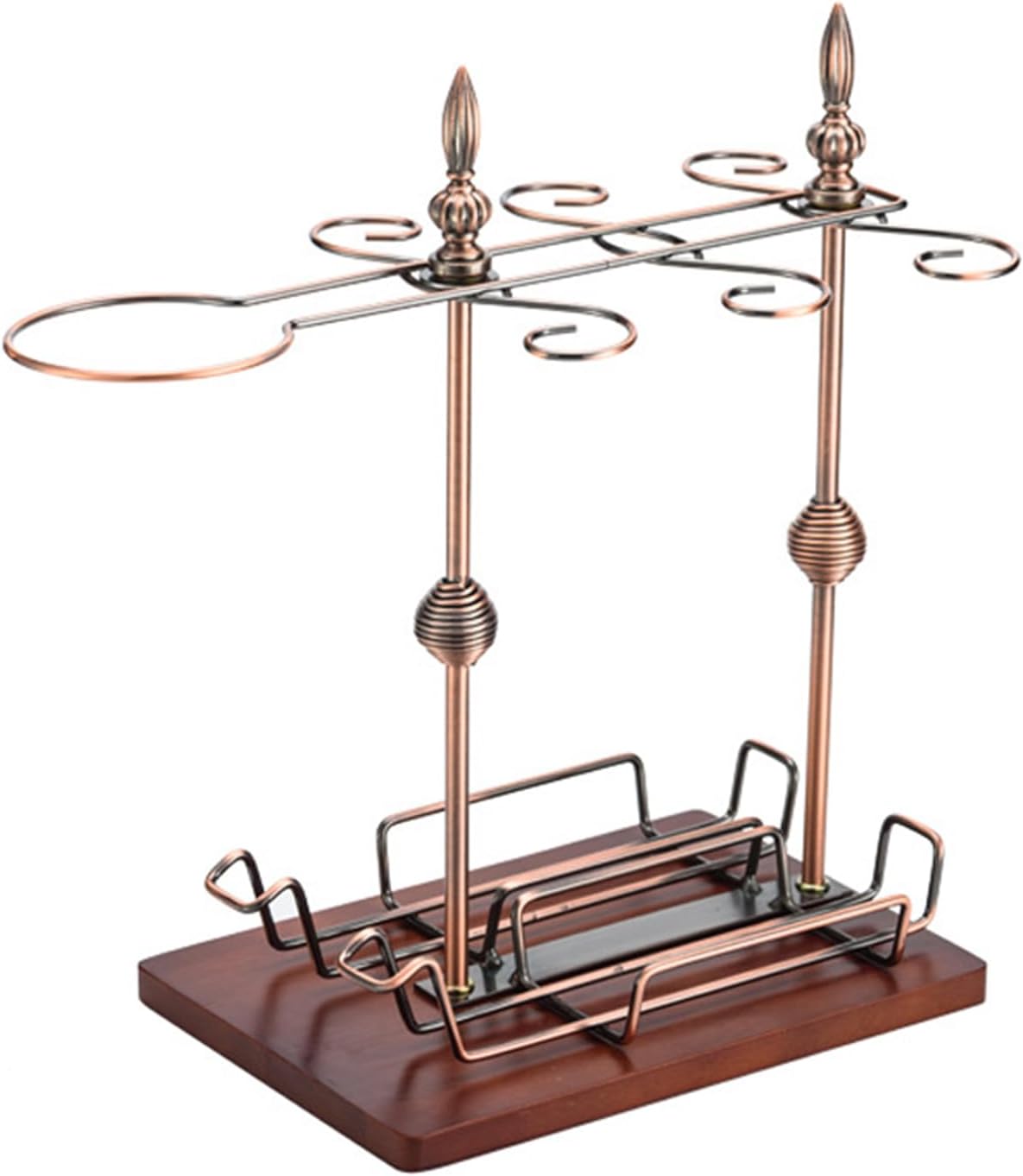 Soporte para Vino Metalico, para 2 Botellas y 6 Copas