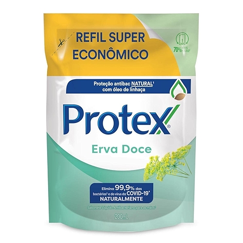 Sabonete Líquido Antibacteriano para as Mãos Protex Erva Doce 200ml Sabonete Líquido Antibacteriano para as Mãos Protex Erva Doce 200ml