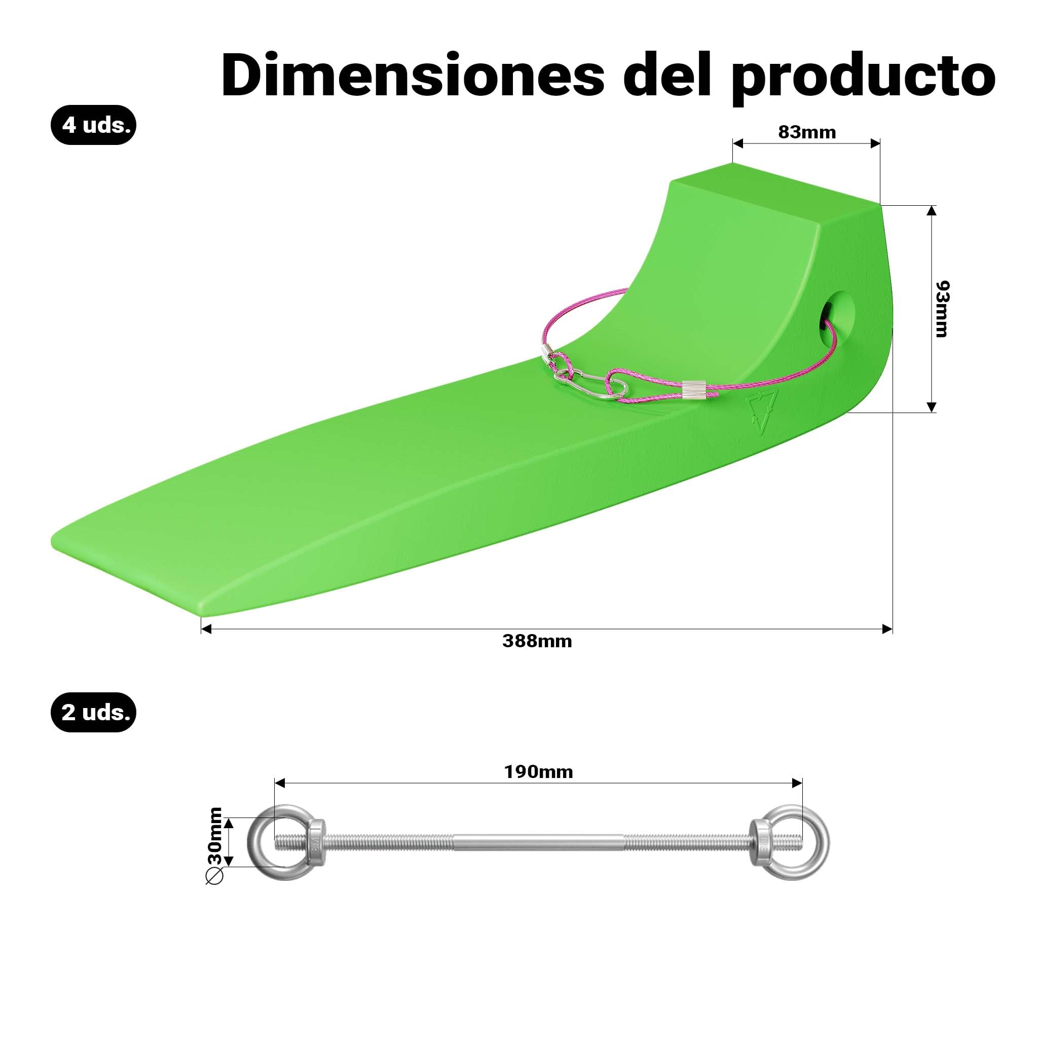 Wiltec Set 4 cuñas deslizantes ayuda de carga para servicio de remolque de hasta 1814 kg por cuña, cuñas de tracción fabricadas en HDPE, ideales para grúas, transportadores de coches, rampas de carga
