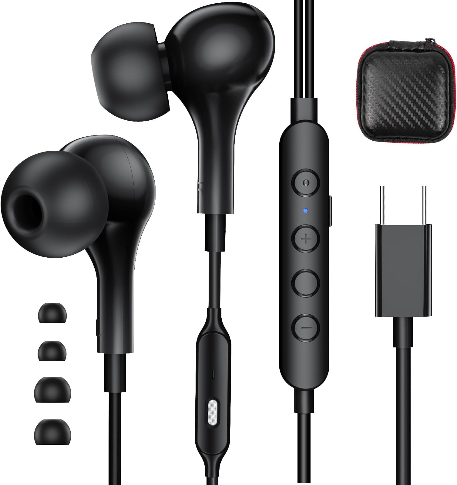 Voice Changer Earbuds Wired USB C with Mic for iPhone 18 Pro Duo Max 17 16