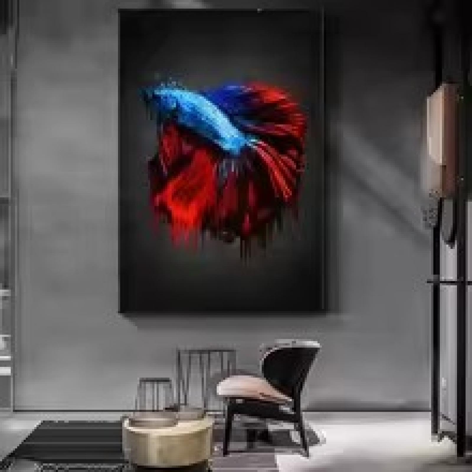 Toile multicolore de poissons Betta affiche d'art mural de qualité galerie - 5