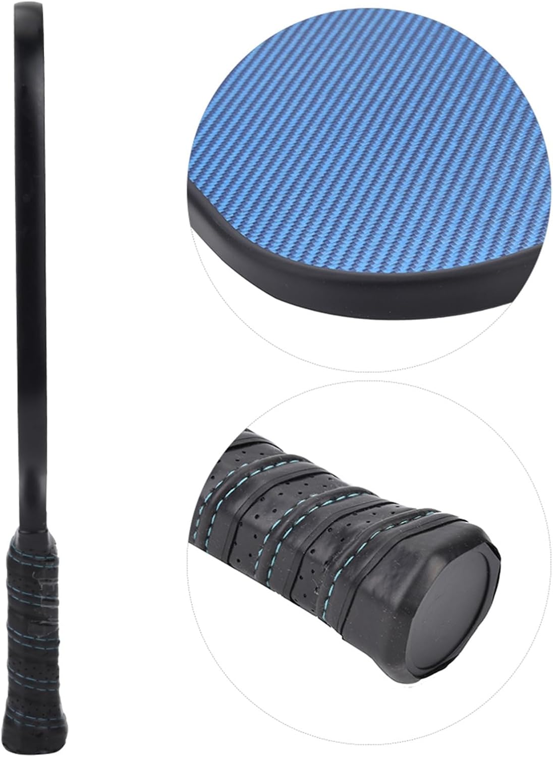 Paddle Racquet Blue, Lightweight 236g PP Honeycomb Core with Electroplating Surface - Superior Grip for Spin and Control, Cushioned Handle for Comfort, Edge Guard