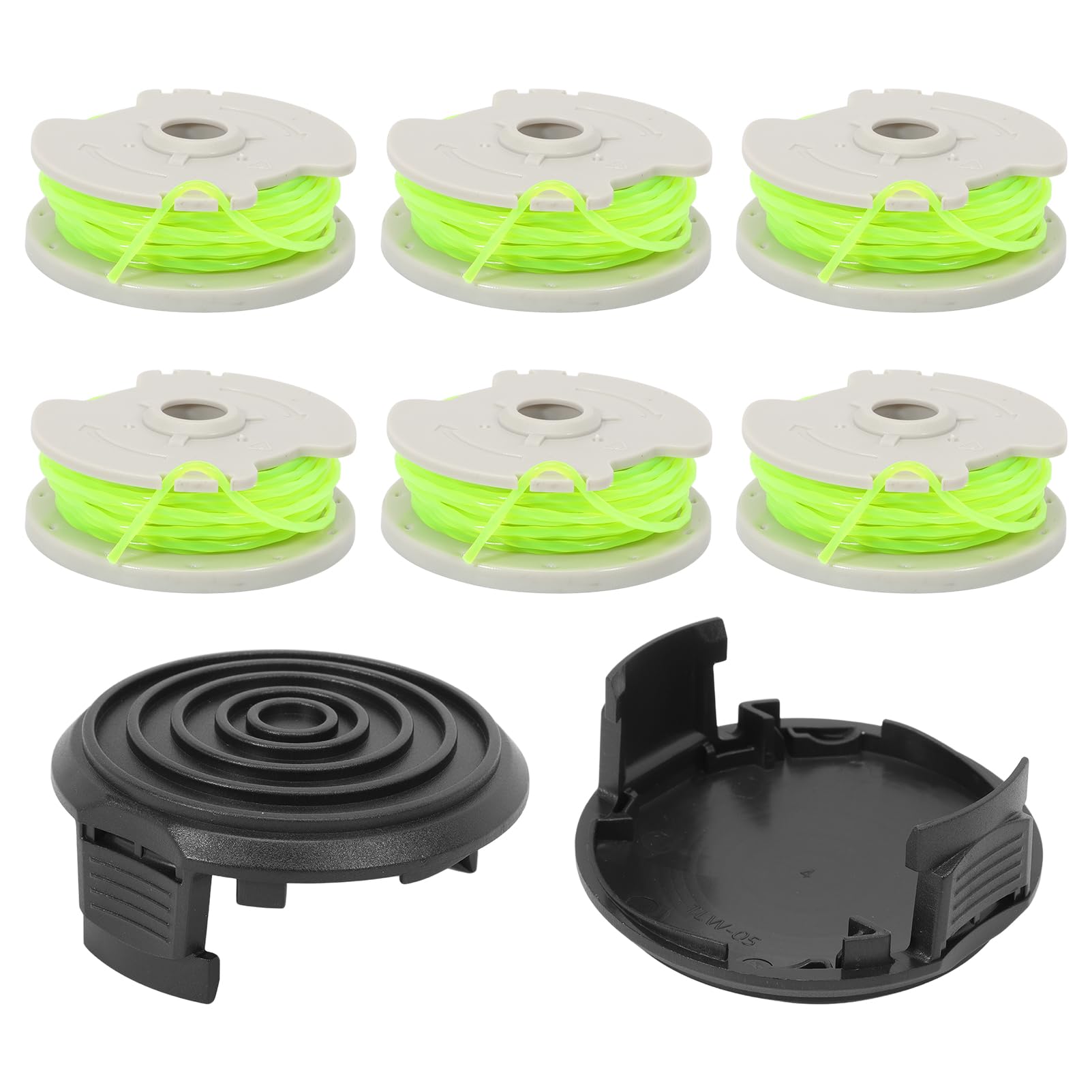 Bobina de Hilo (6 bobinas + 2 Tapas) Apta para desbrozadora Worx WG184 WG168E WG168 WG190 WG191 WA0014 WA0037