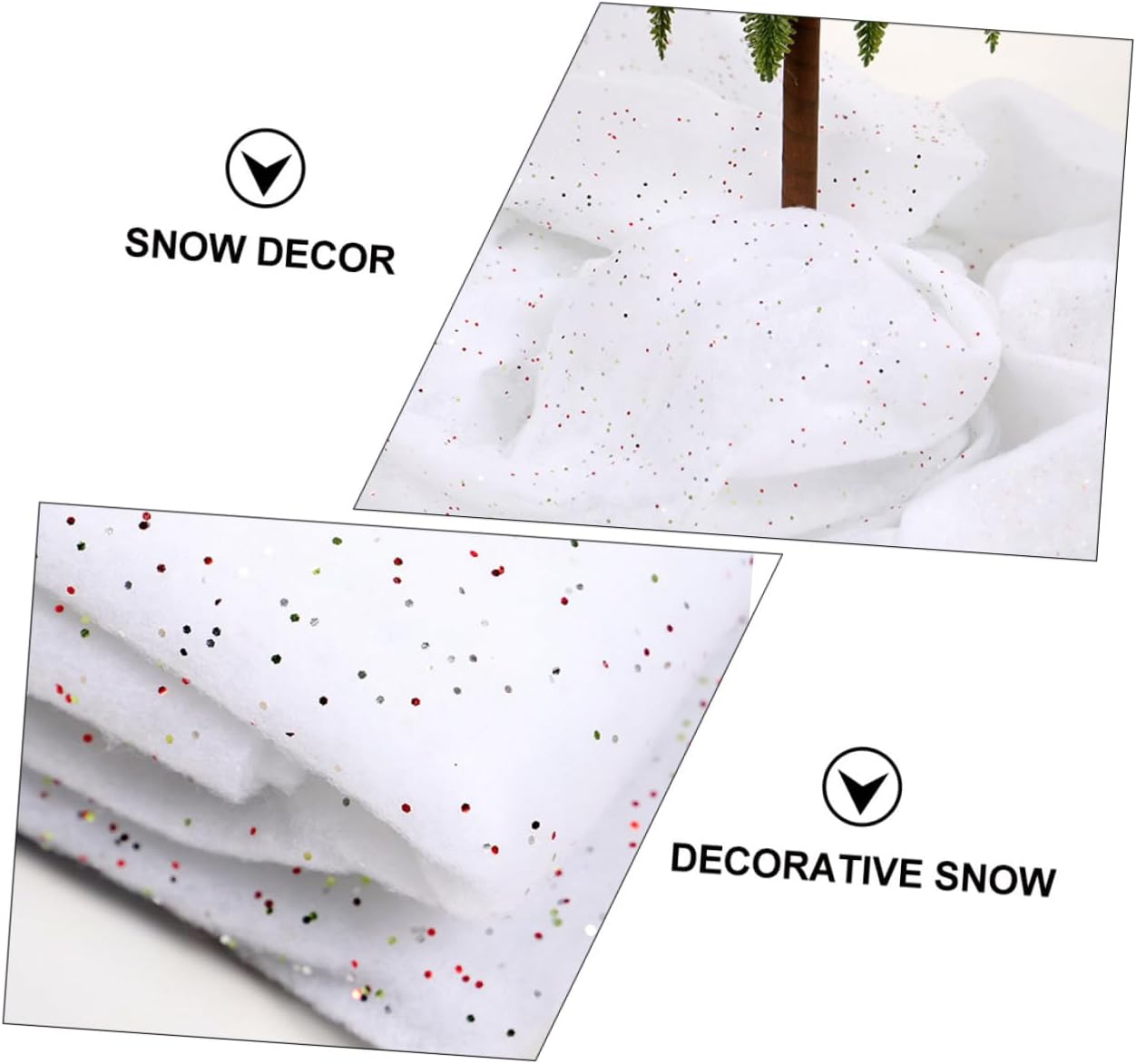Christmas Decorative Fake Snow Blanket 92x154cm, White Artificial Snow Cotton for Holiday Party, Winter Village Display and Home Seasonal Décor