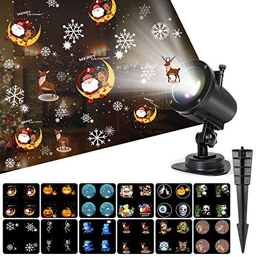 Christmas Projector Lights, Ocean Wave LED Light Projector Dynamically Changing Colorful Landscape Lights Waterproof Outdoor Indoor Xmas Party Yard Garden Decorations