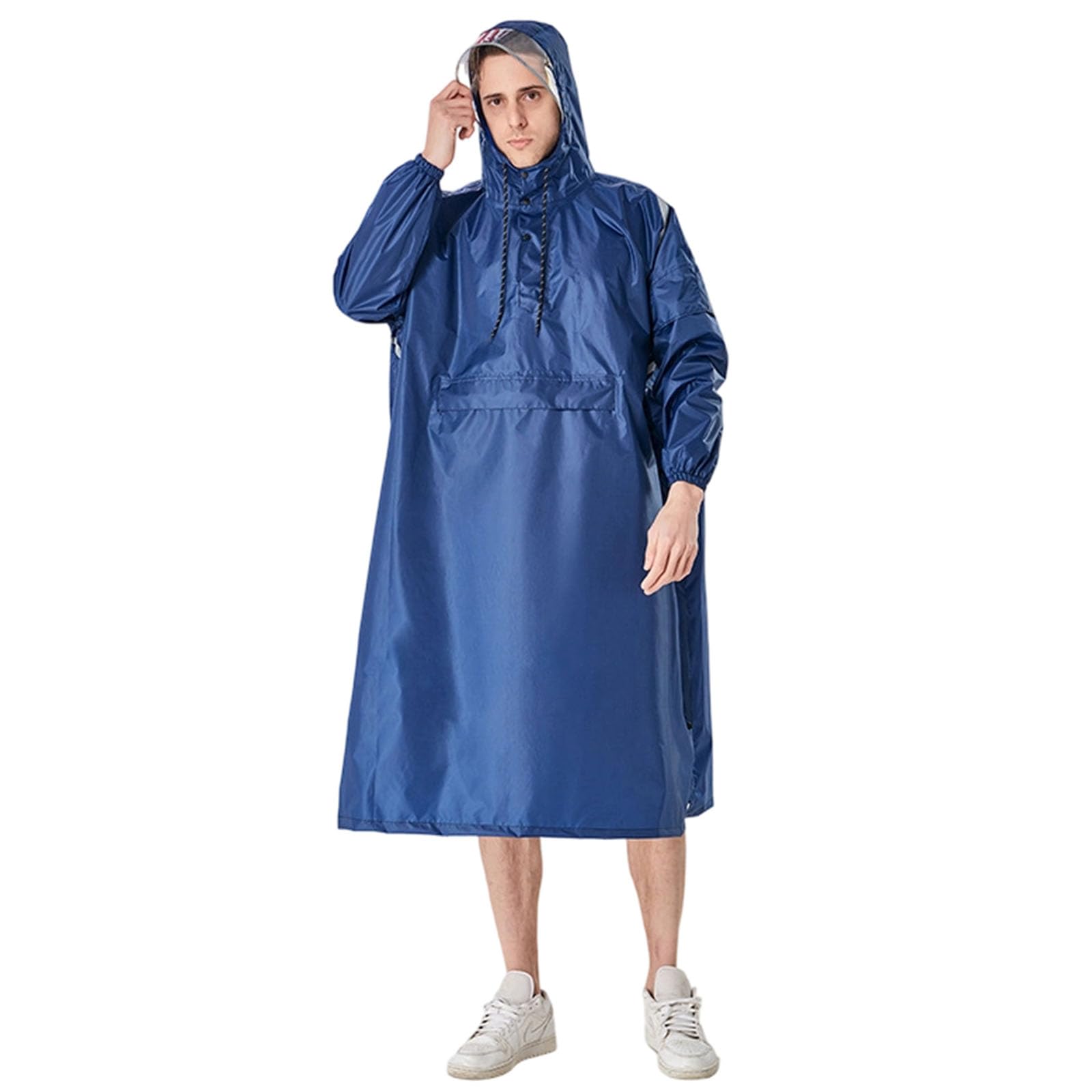 Poncho de pluie à capuche unisexe, veste de pluie longue à coupe décontractée, pliable, pour randonnée, camping et activités en plein air