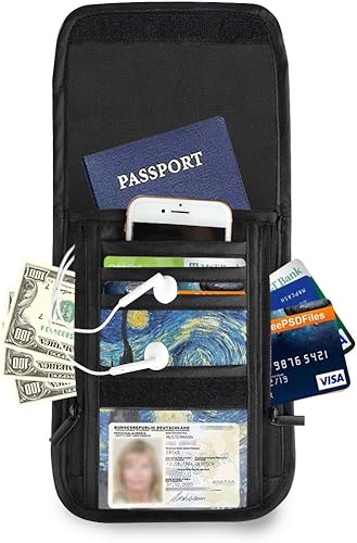 Miniatura 2 de ALAZA Monedero pequeño con estampado animal de zorro pequeño, bolso cruzado para teléfono celular, soporte para pasaporte RFID con ranuras