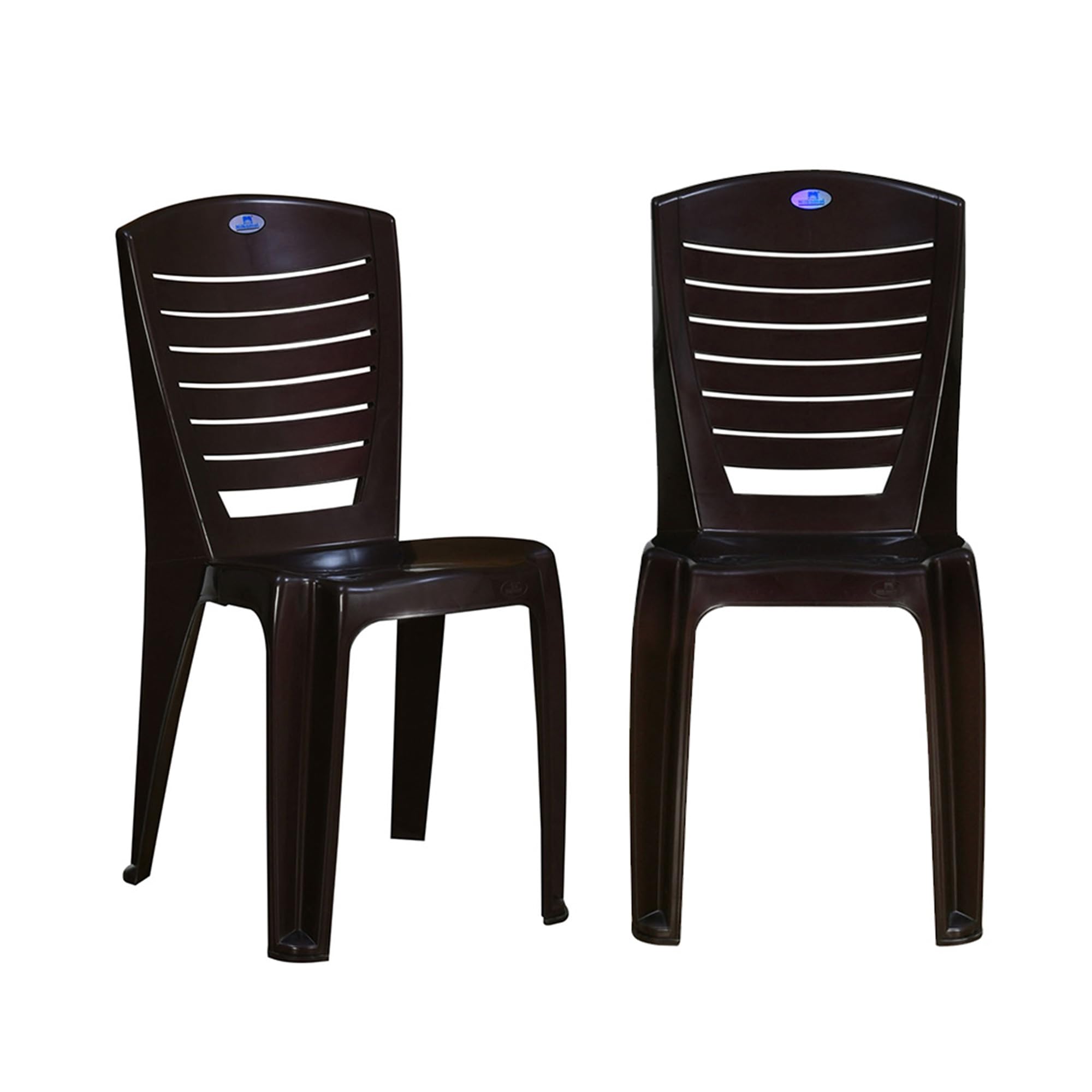 @home Nilkamal Mid Back Chair CHR 4025| Chair for Living Room, Bed Room, Kitchen, Office Room, Outdoor| 100% Polypropylene Stackable Chair | (Weather Brown, Set of 2)-picture-2