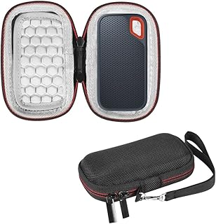 ZLiT Case for SanDisk E30 E60 E61 Mobile Solid State Drive, Hard Shockproof SSD Carrying Case (Black)