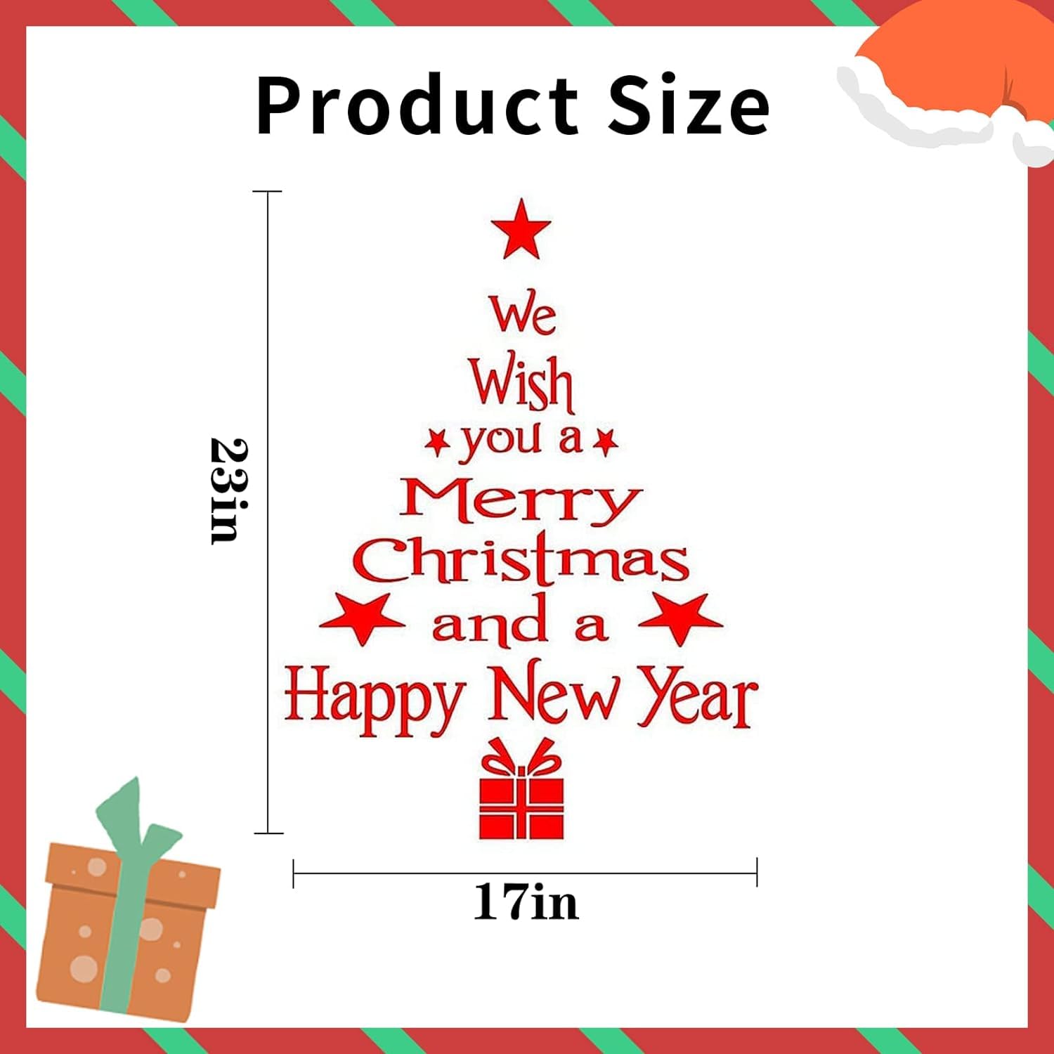 NADDZ Merry Christmas Wall Stickers, Christmas Tree Wall Stickers - Image 2